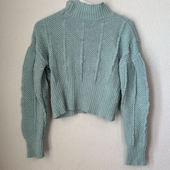 ASOS Generation K cropped blue mock-neck sweater EUC size small 24C - Picture 5 of 5
